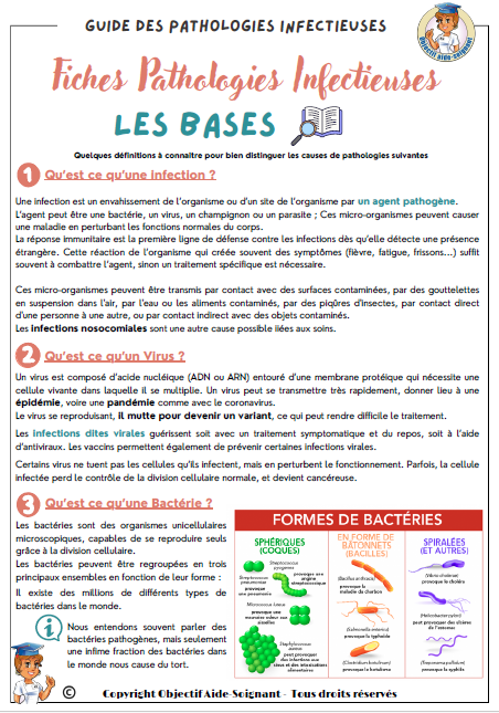 Guide Pathologies Infectieuses fiche mémo sur les bases infectiologie