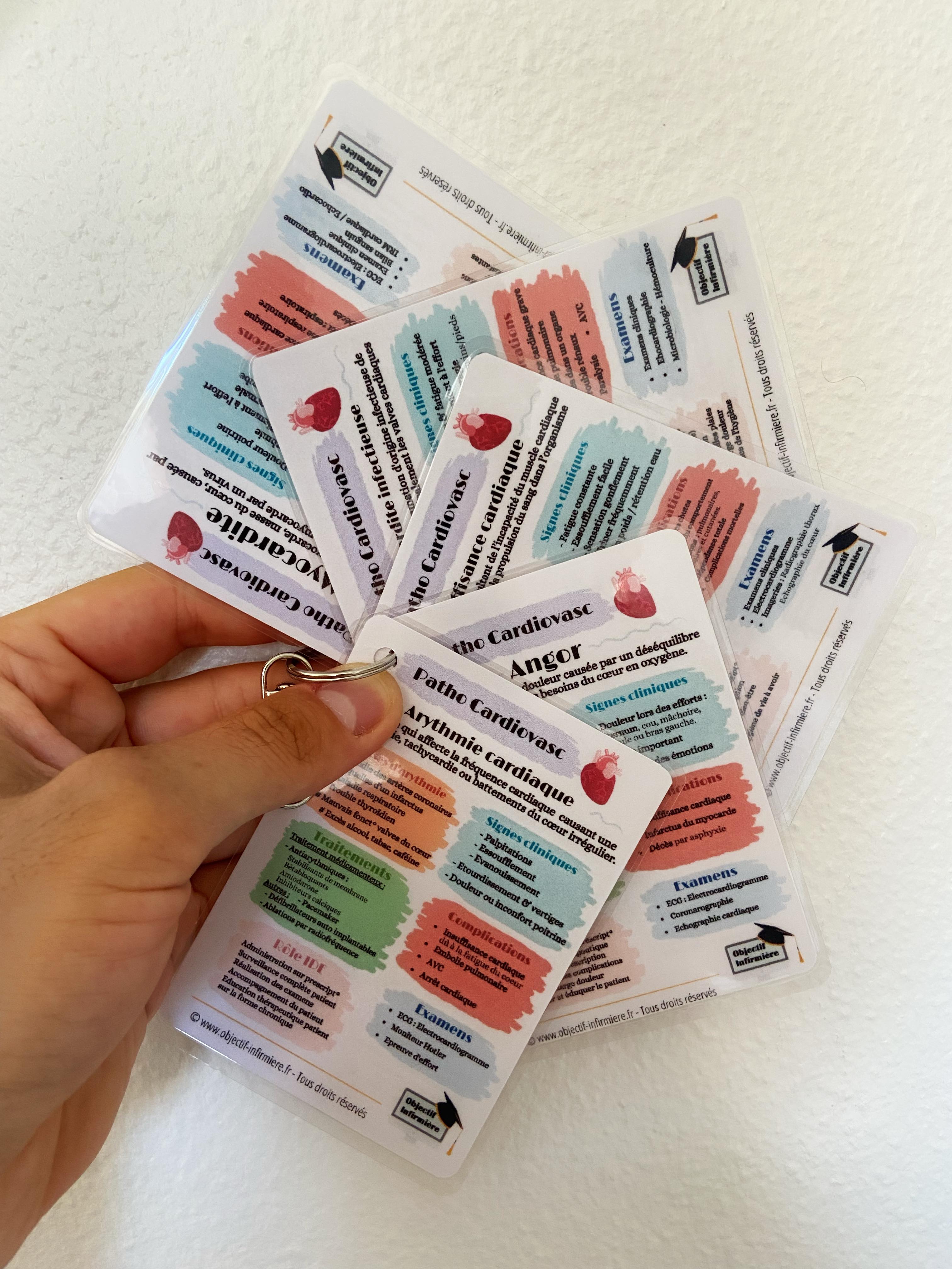 Fiches Memo pour soignants (infirmiers, aides-soignants,...) sur les maladies cardiovasculaires