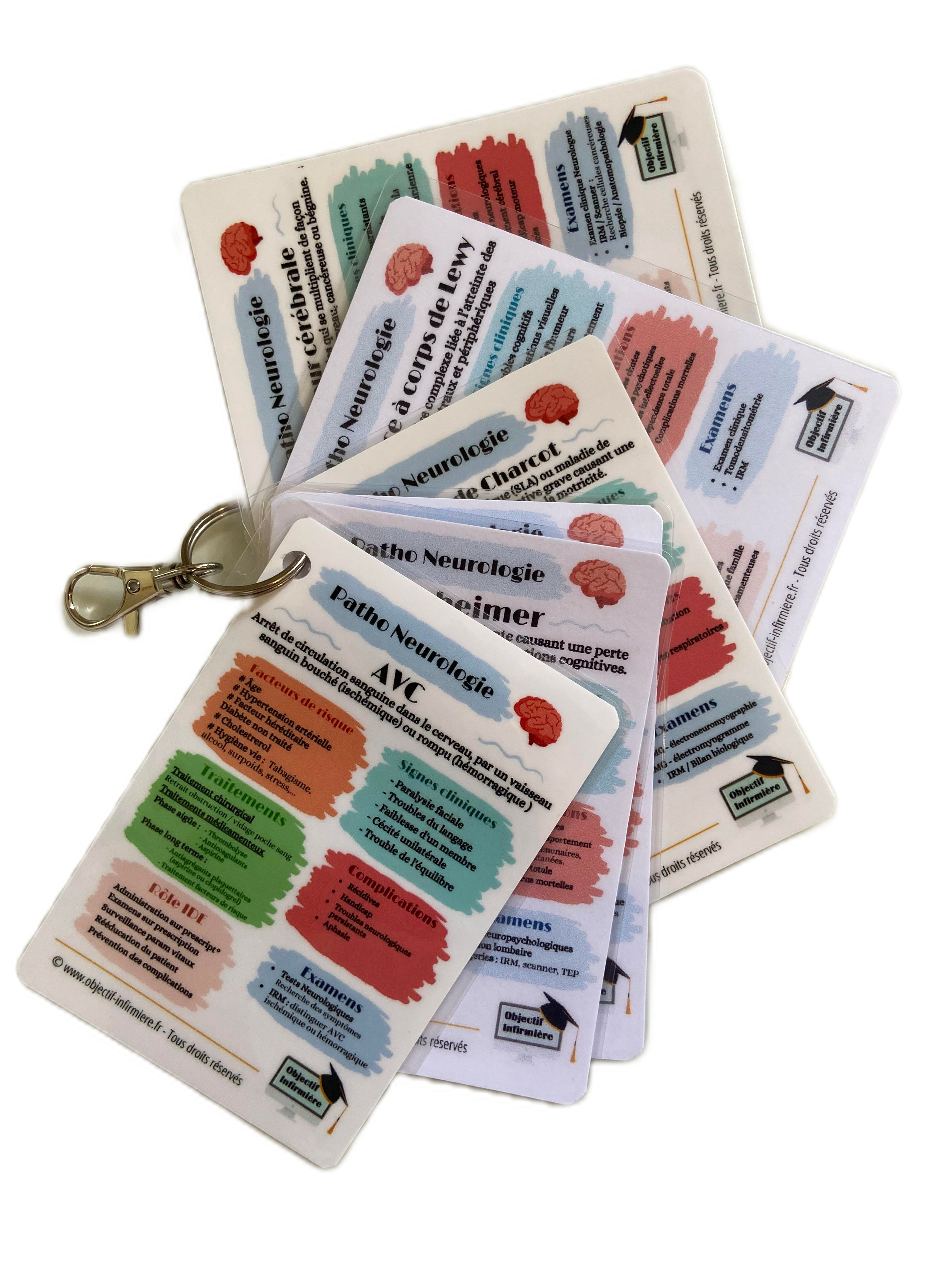 Fiches Memo pour soignants (infirmiers, aides-soignants,...) sur les maladies neurologiques